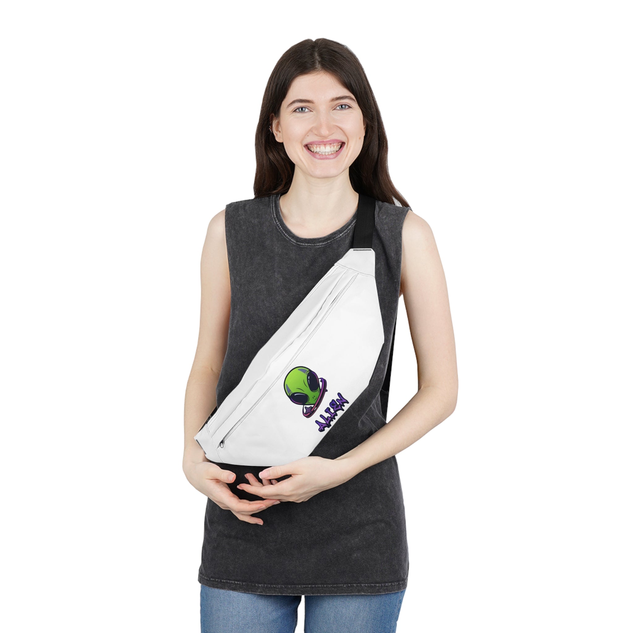 Alien Graphic Fanny Pack, Trendy Waist Bag for Festivals, Travel Essentials, Concerts, Unique Gift for Alien Lovers