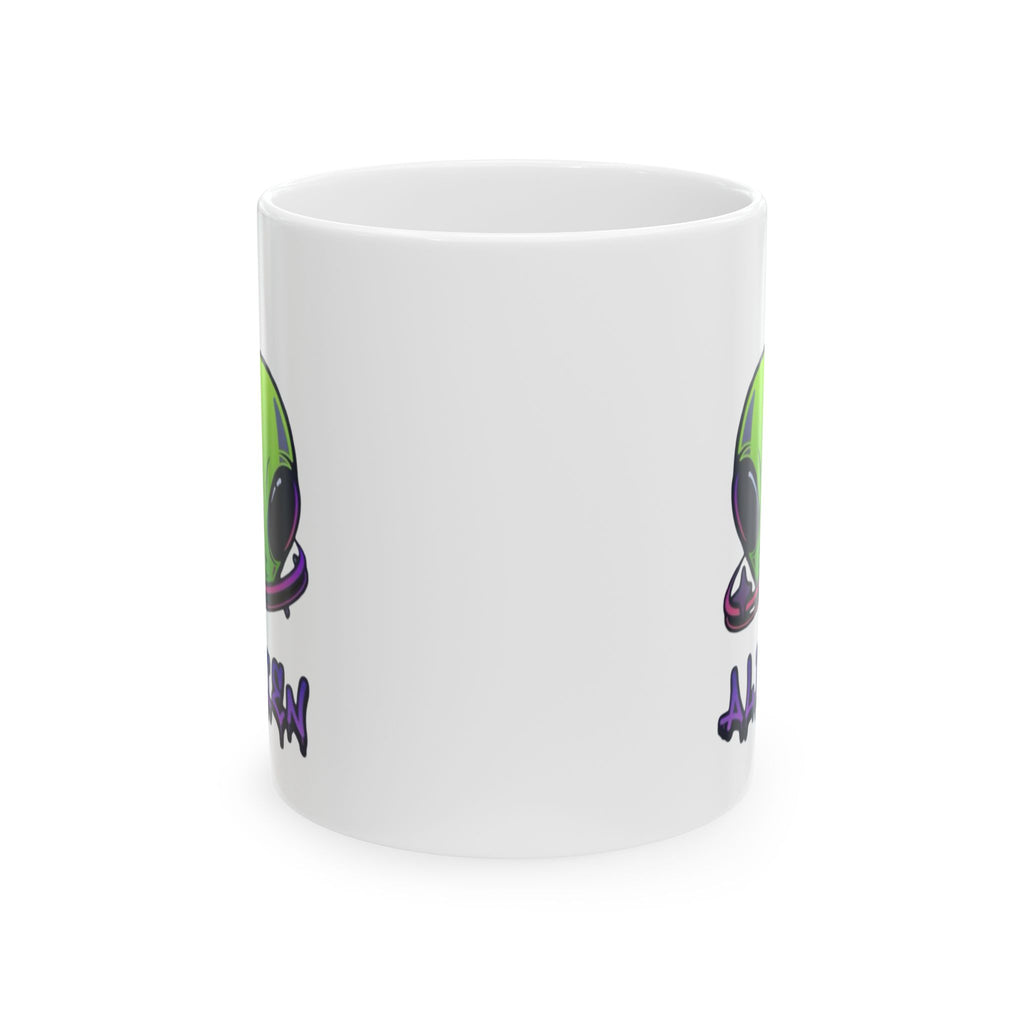 Funny Alien Graphic Ceramic Coffee Mug, Cute Space Lover Gift, Perfect for Birthdays, Holidays, or Everyday Use